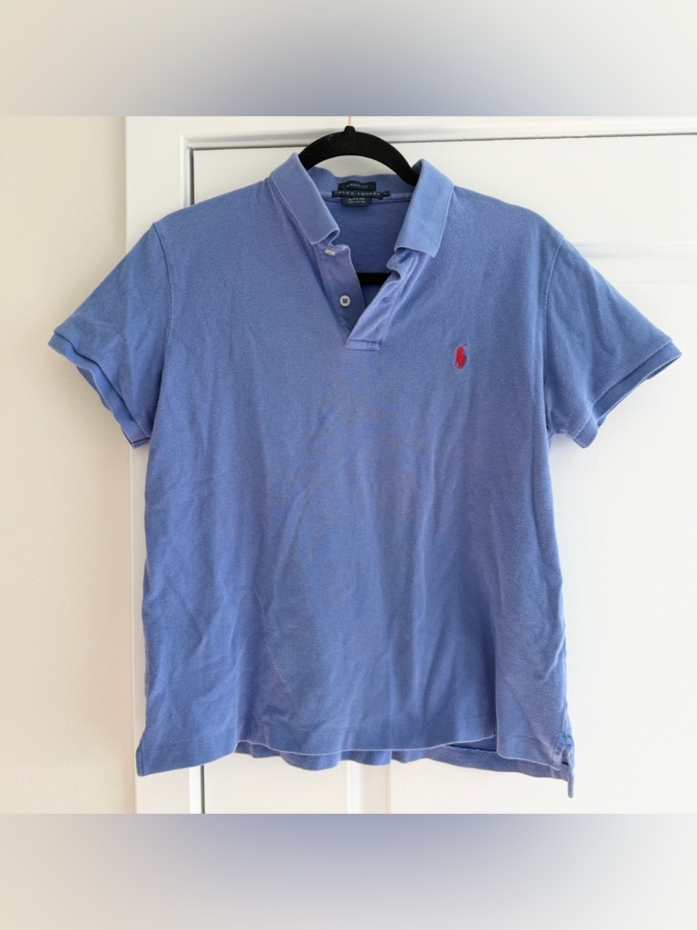 Polo Shirt - Light Blue with Red Logo